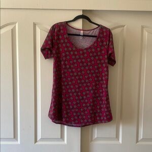 LULAROE Stylish Pink Patterned Women's Top. Size M